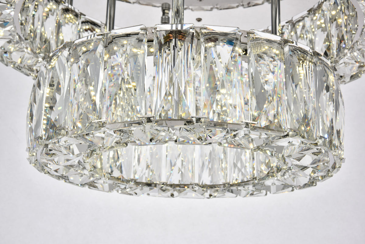 Monroe LED light Chrome Flush Mount Clear Royal Cut Crystal