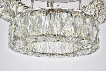 Monroe LED light Chrome Flush Mount Clear Royal Cut Crystal