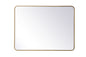 Soft corner metal rectangular mirror 30x40 inch in Brass