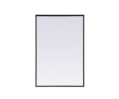Metal Frame Rectangle Mirror 24x36 Inch in Black