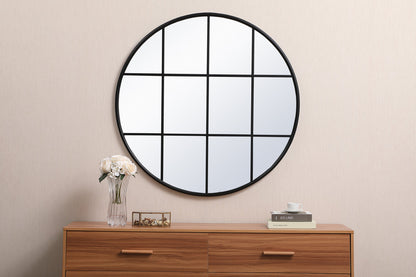 Metal windowpane mirror 42 inch x 42 inch in Black