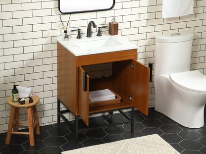 24 inch Single bathroom vanity in teak