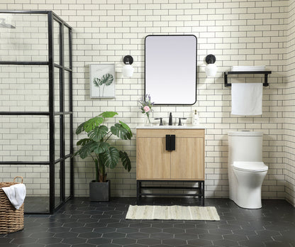 30 inch Single bathroom vanity in mango wood