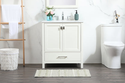 30 inch Single bathroom vanity in white