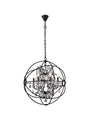 Geneva 6 light Dark Bronze Chandelier Silver Shade (Grey) Royal Cut crystal