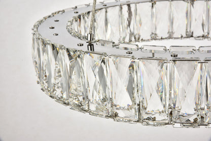 Monroe Integrated LED chip light Chrome Pendant Clear Royal Cut Crystal