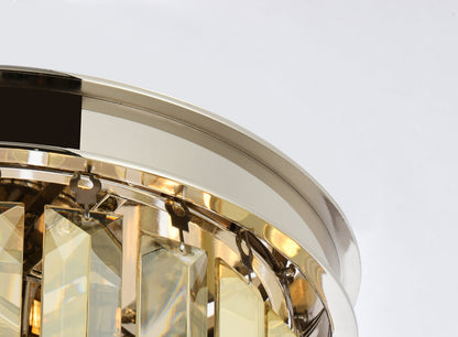 Sydney 3 light polished nickel Pendant Golden Teak (Smoky) Royal Cut Crystal