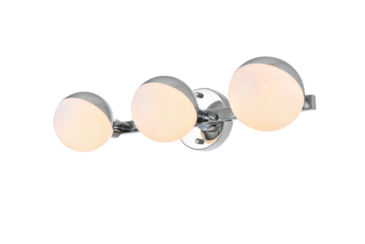 Majesty 3 light Chrome and frosted white Bath Sconce