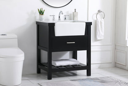 30 inch Single bathroom vanity in black