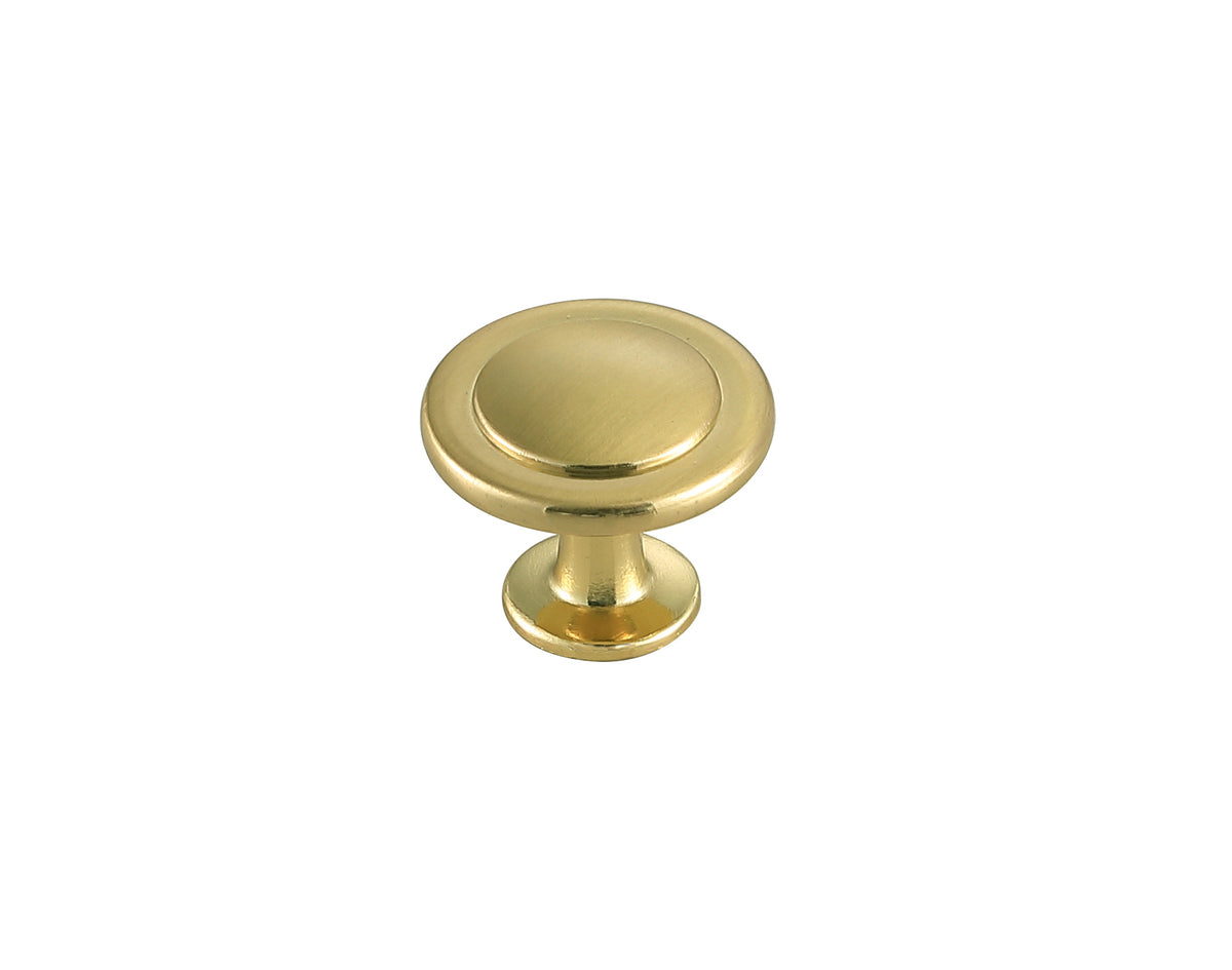 Logyn 1.3" Diameter Brushed Gold Mushroom Knob Multipack (Set of 10)