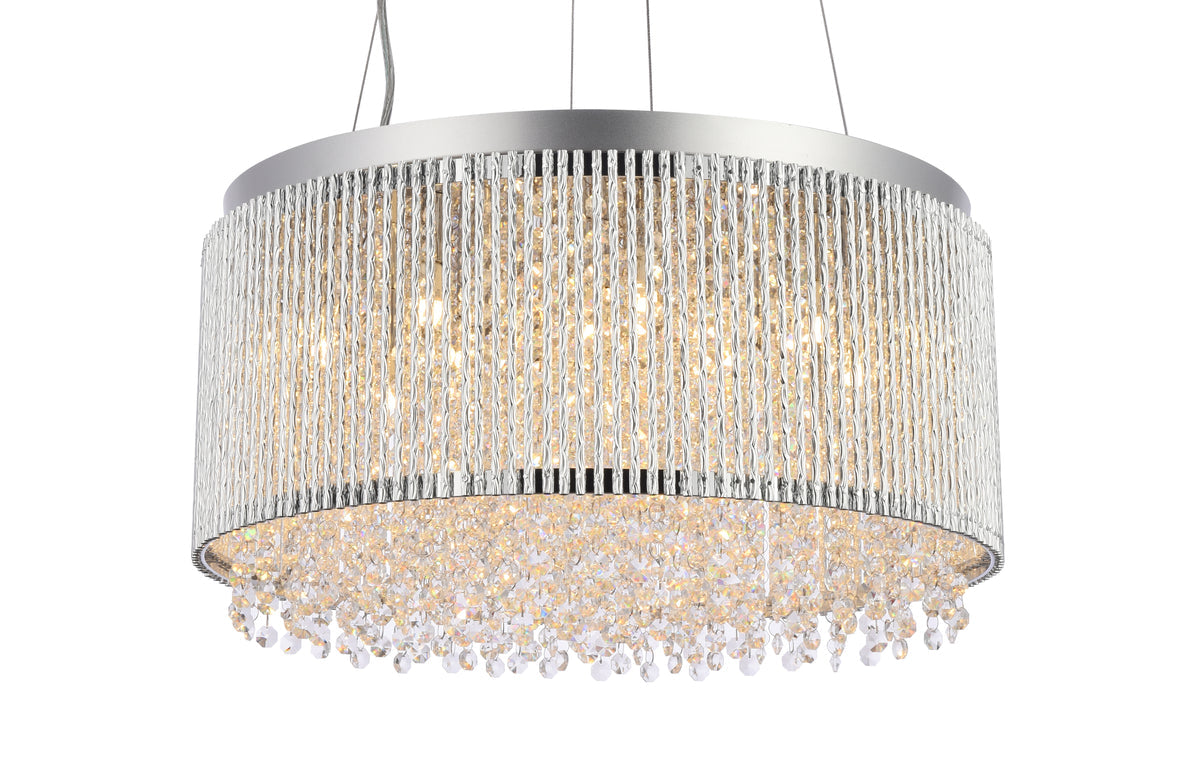 Influx 12 light Chrome Pendant Clear Royal Cut Crystal