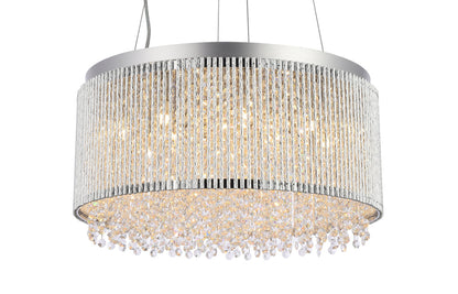 Influx 12 light Chrome Pendant Clear Royal Cut Crystal