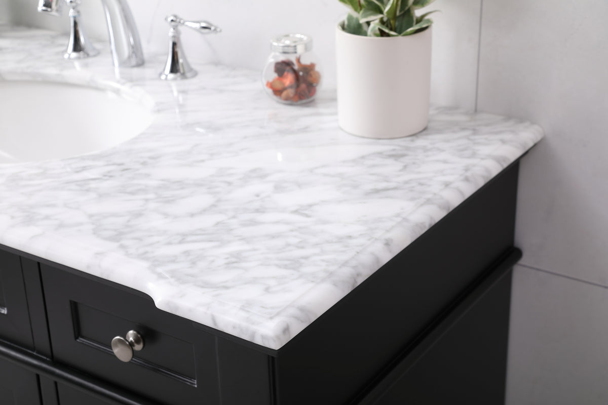 48 inch Single bathroom vanity set in black