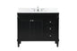 42 inch Single bathroom vanity in black with backsplash