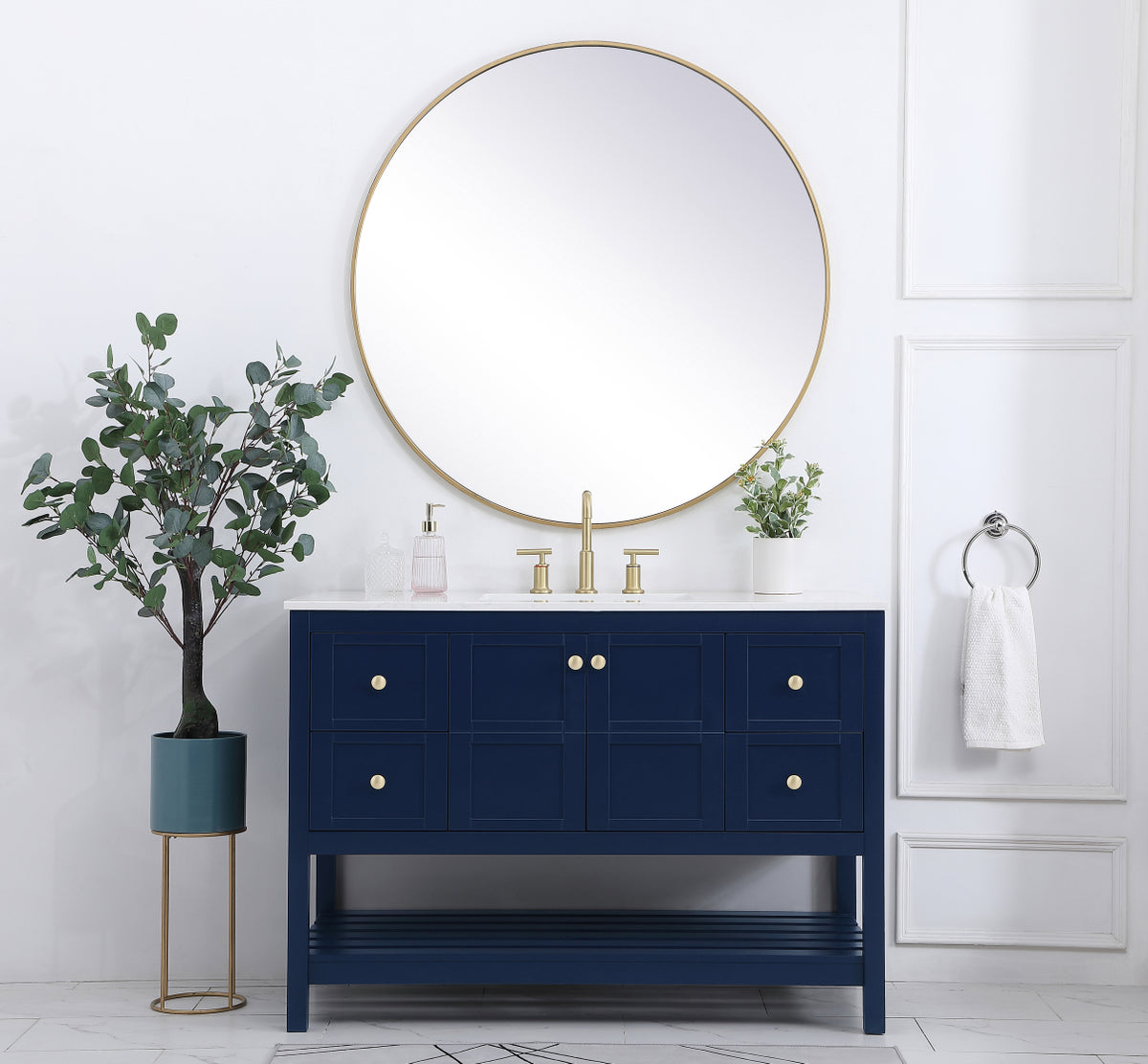 48 inch Single Bathroom Vanity in Blue