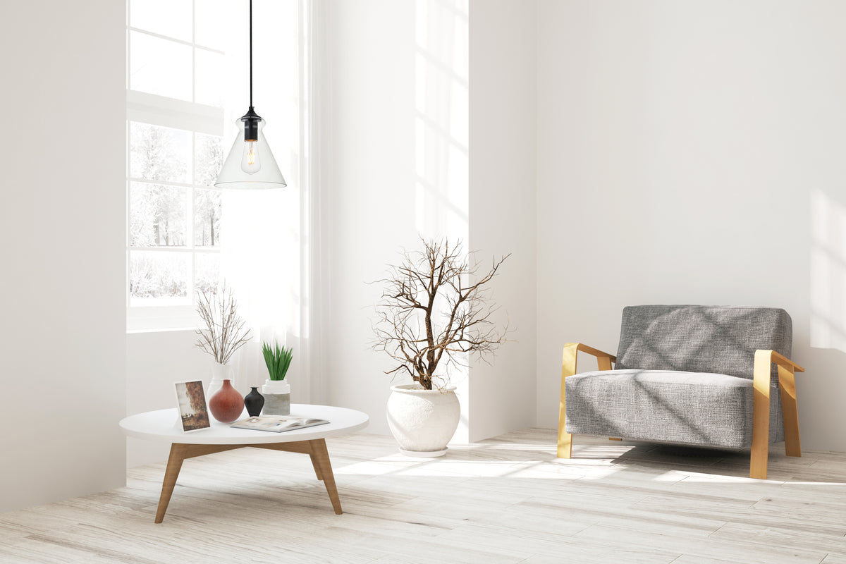 Destry 1 Light Black Pendant With Clear Glass