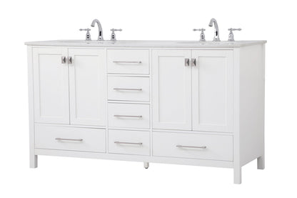60 inch Double Bathroom Vanity in White