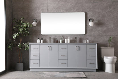 84 Inch Double Bathroom Vanity In Grey