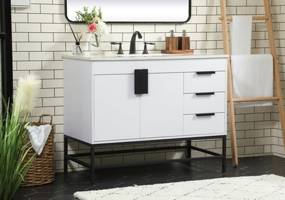 42 inch Single bathroom vanity in white