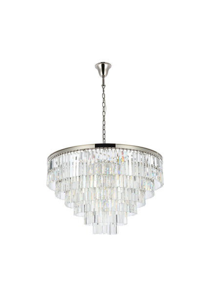 Sydney 33 light polished nickel Chandelier Clear Royal Cut Crystal