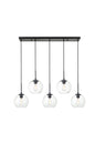 Baxter 5 Lights Black Pendant With Clear Glass