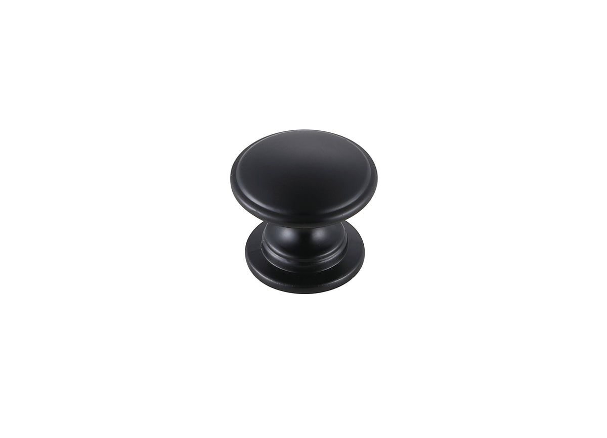 Kaid 1.2" Diameter Matte Black Mushroom Knob Multipack (Set of 10)