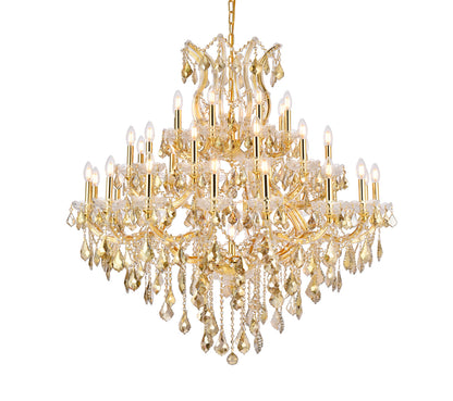 Maria Theresa 37 light Gold Chandelier Golden Teak (Smoky) Royal Cut Crystal