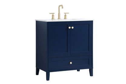 30 inch Single Bathroom Vanity in Blue