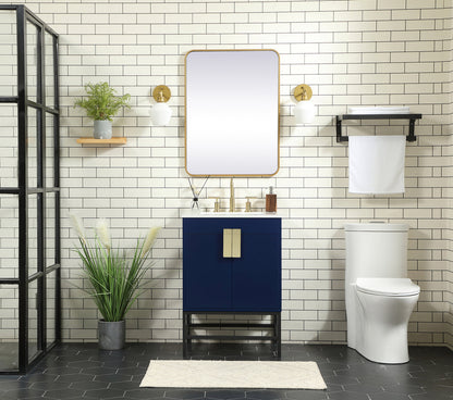 24 inch Single bathroom vanity in blue