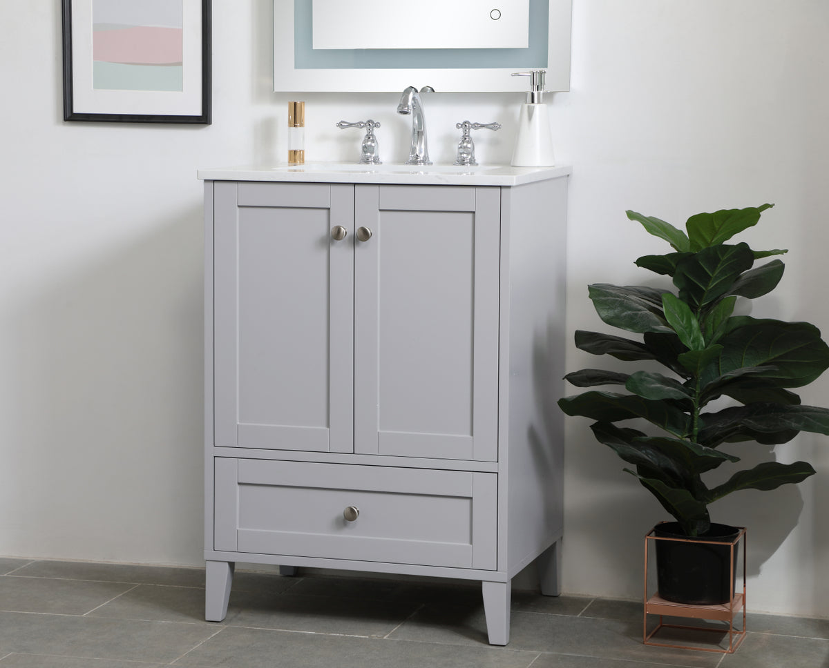 24 inch Single Bathroom Vanity in Grey
