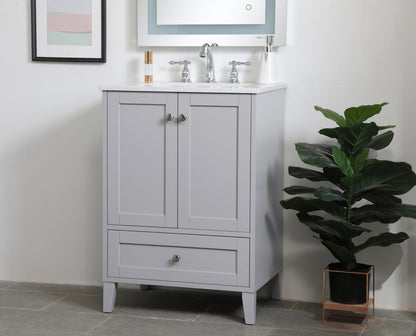 24 inch Single Bathroom Vanity in Grey