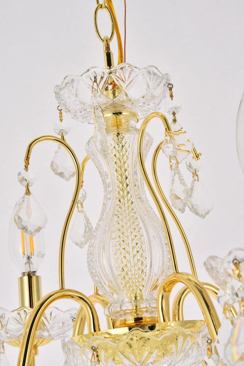 St. Francis 4 light Gold Pendant Clear Royal Cut Crystal