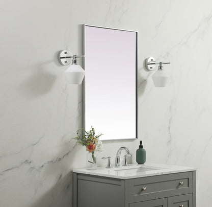 Metal Frame Rectangle Mirror 24x36 Inch in Silver