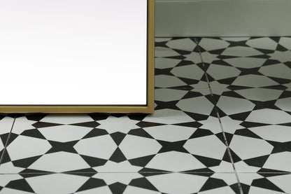 Metal Frame Rectangle Full Length Mirror 30x60 Inch in Brass