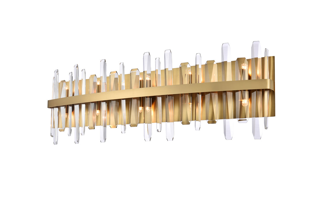 Serena 36 inch crystal bath sconce in satin gold