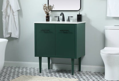 30 inch Single bathroom vanity in green
