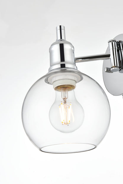 Davian 1 light Chrome and Clear swing arm wall sconce