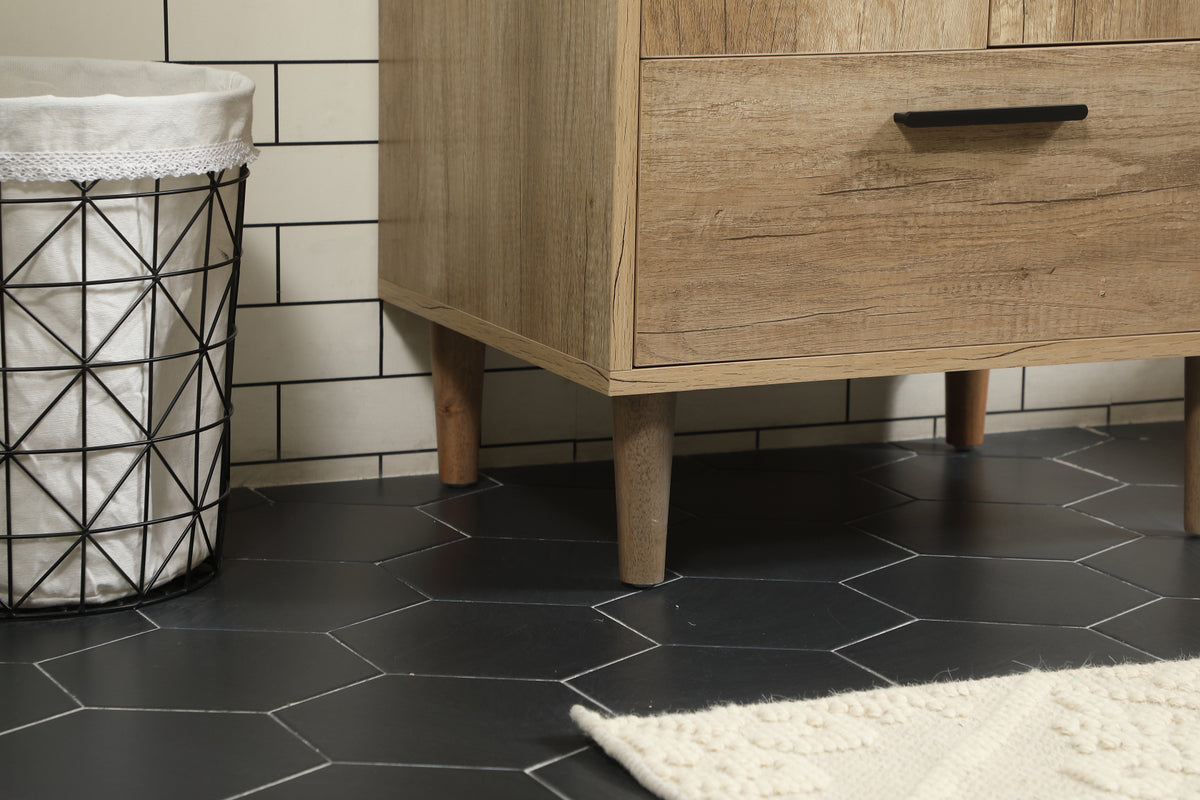 24 inch Single bathroom vanity in natural oak