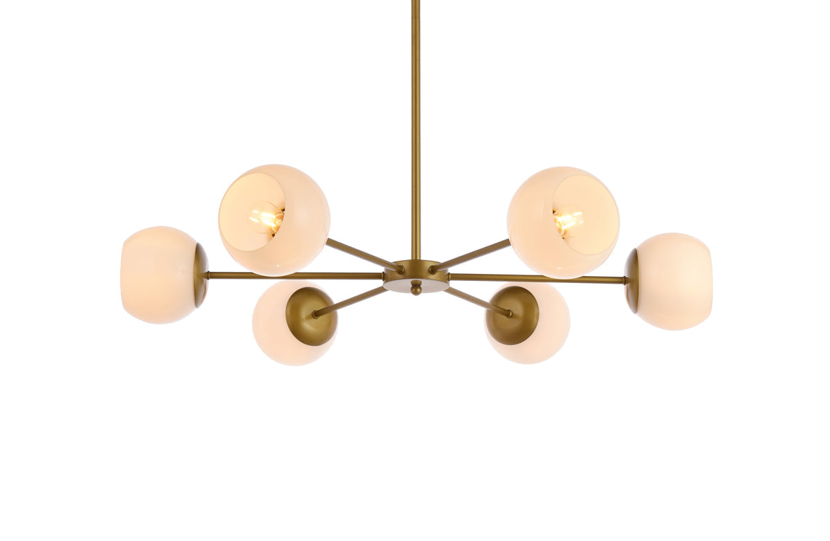 Briggs 36 inch pendant in brass with white shade