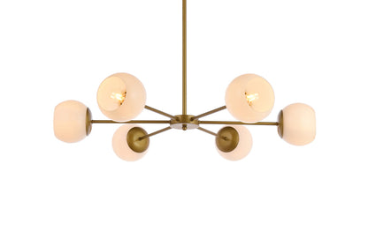 Briggs 36 inch pendant in brass with white shade