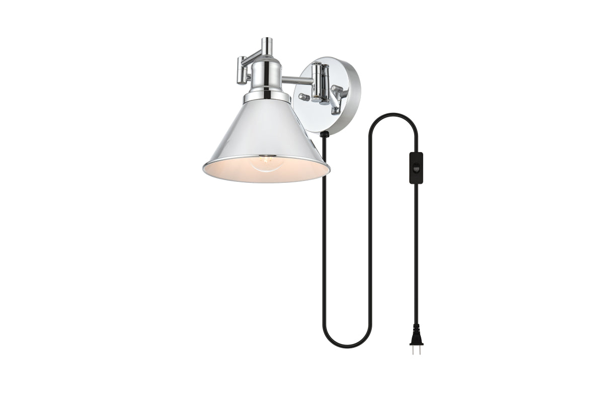 Jair 1 light Chrome swing arm plug in wall sconce