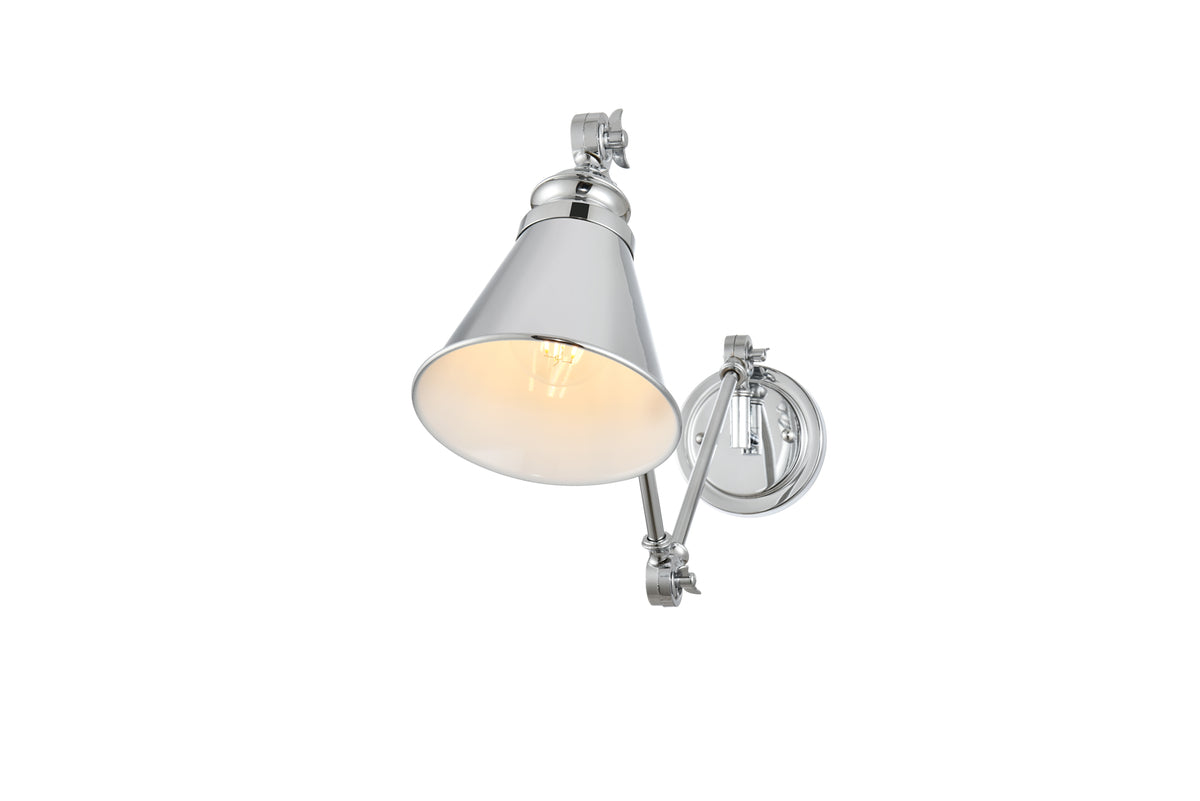 Ledger 1 light Chrome swing arm wall sconce