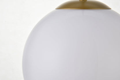 Baxter 1 Light Brass Pendant With Frosted White Glass