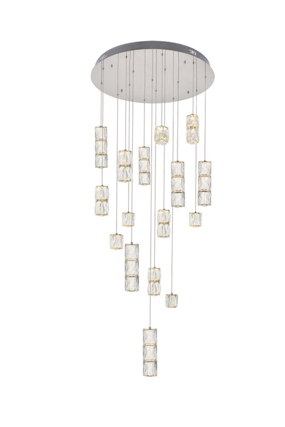 Polaris LED light Chrome Pendant Clear Crystal