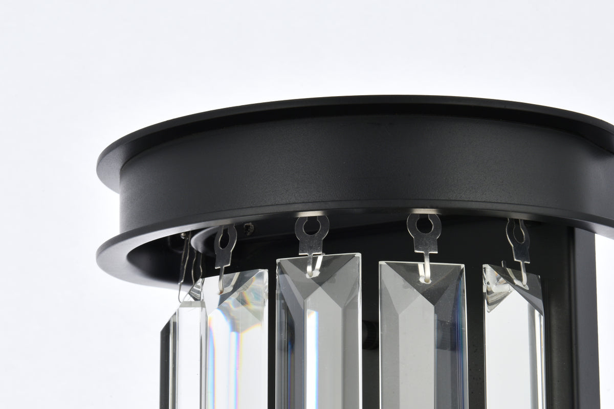 Sydney 2 light Matte Black Wall Sconce Clear Royal Cut Crystal
