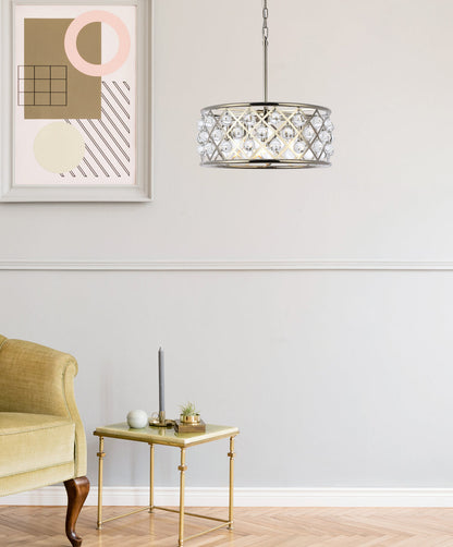 Madison 5 light polished Nickel Pendant Clear Royal Cut Crystal