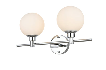Cordelia 2 light Chrome and frosted white Bath Sconce