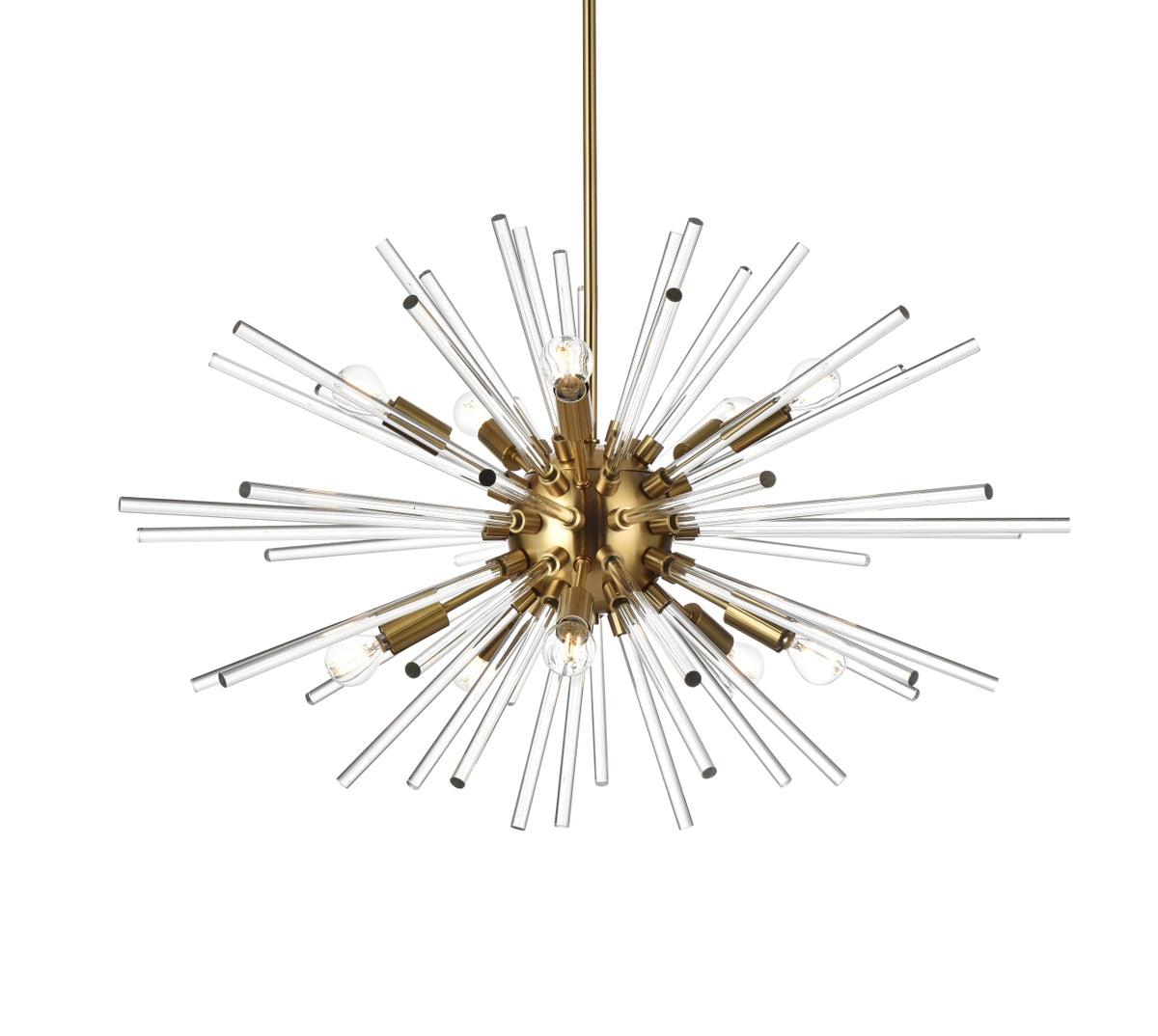 Sienna 32 inch crystal rod pendant in gold