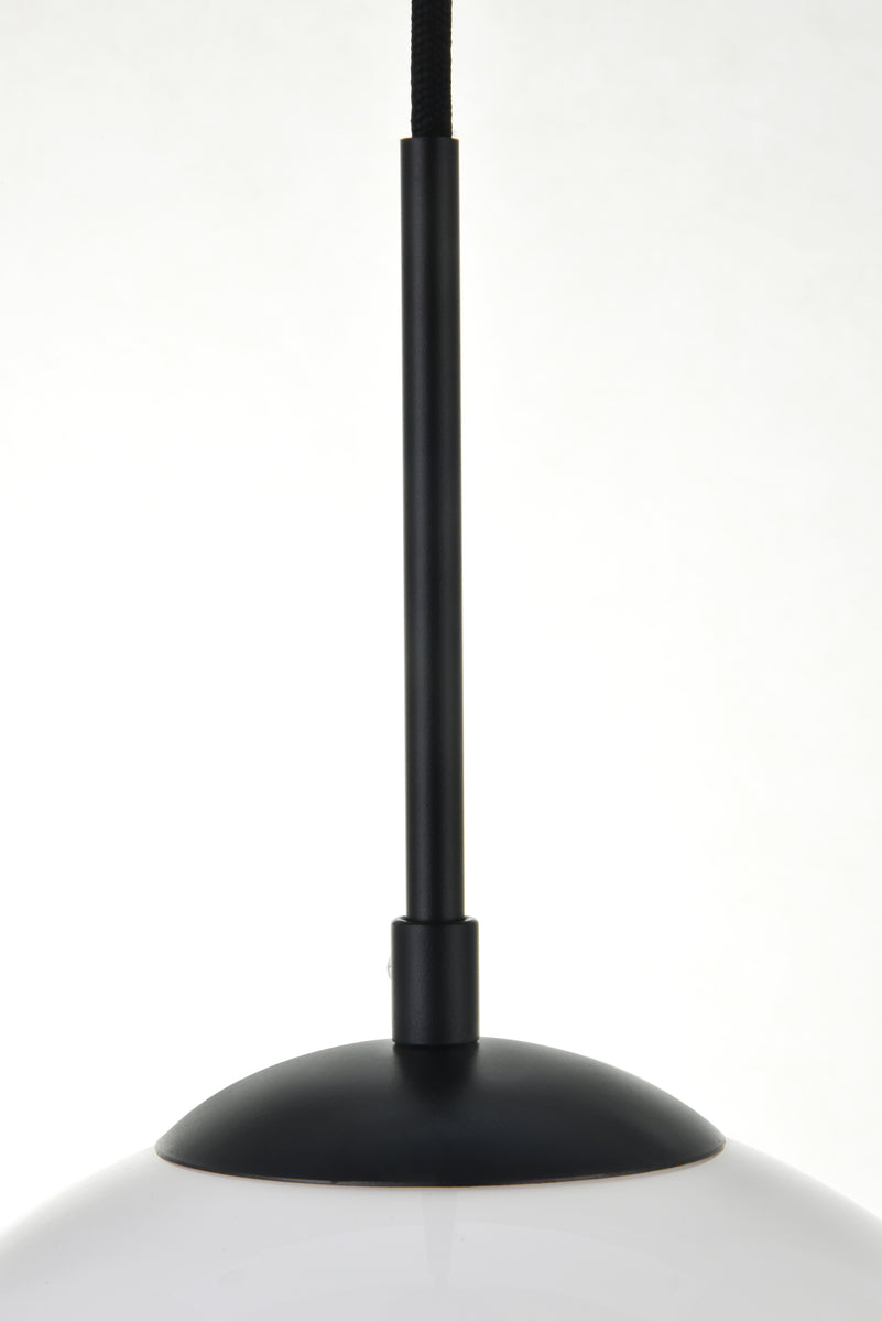 Baxter 1 Light Black Pendant With Frosted White Glass