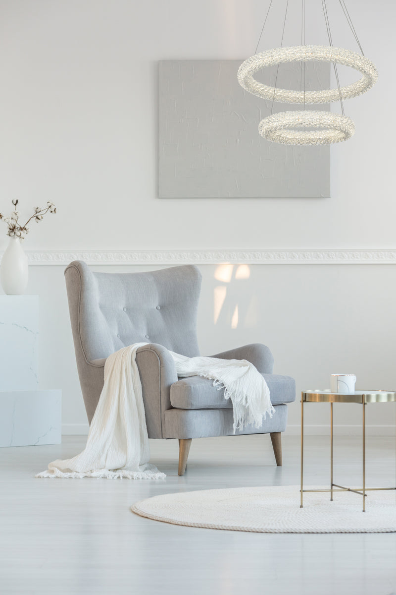 Bowen 24 inch Adjustable LED Chandelier in Satin Gold